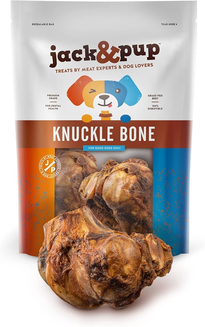 Jack & Pup Beef Knuckle Bones for Dogs, Natural Dog Knuckle Bones for Large Dogs – Savory Smoke... | Amazon (US)