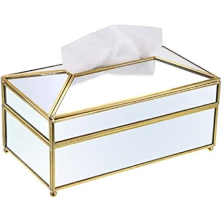 Sumnacon Rectangular Clear Glass Paper Tissue Box, Decorative Glass Napkin Storage Box, Facial Tissu | Amazon (US)