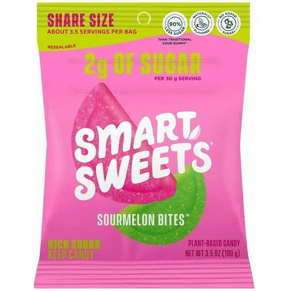 SmartSweets Sourmelon Bites Sour Candy, 3.5 oz Pouch | Walmart (US)