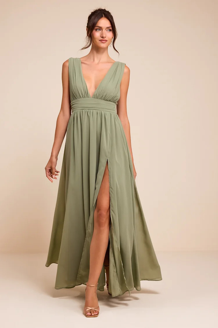 Heavenly Hues Sage Brush Maxi Dress | Lulus