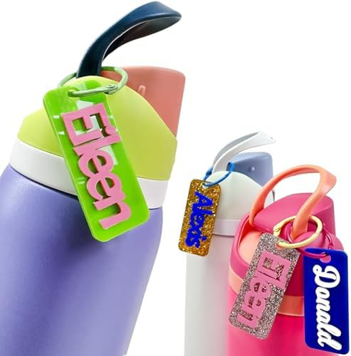 UBJVA Personalized Name Tag for Water Bottle 24oz 32oz 40oz Custom 3D Name Tag Acrylic Tumbler Ta... | Amazon (US)
