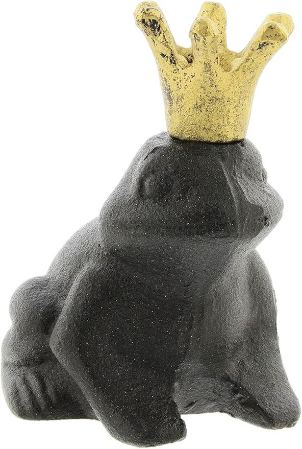 The Bridge Collection 4" Cast Iron Sitting Frog Prince Figurine - Frog Decorations - Garden Frog ... | Amazon (US)