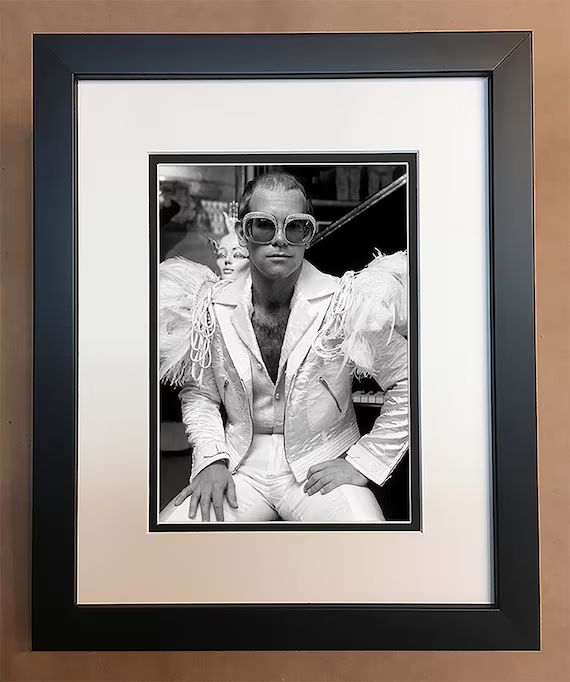Elton John Black and White Photo Professionally Framed Matted | Etsy | Etsy (US)