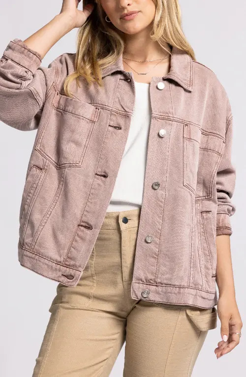 Thread & Supply Cordell Denim Trucker Jacket in Clove at Nordstrom, Size Medium | Nordstrom