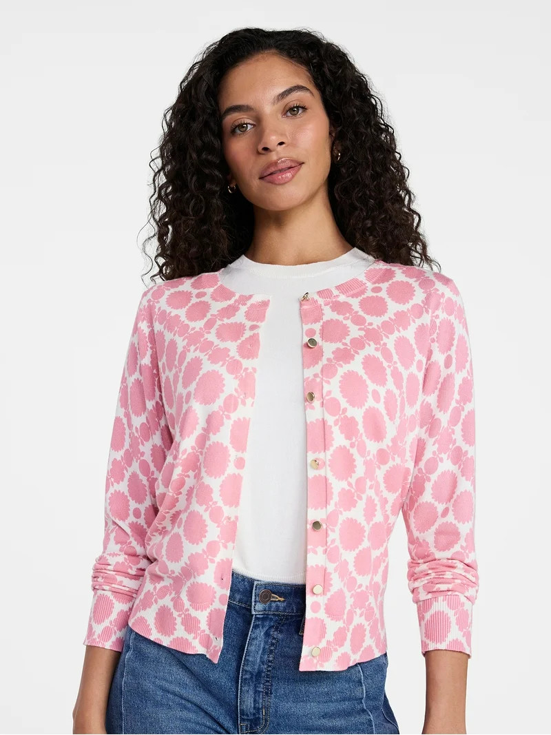 Time and Tru Women's Fine Gauge Cardigan Sweater with Long Sleeves, Lightweight, Sizes XS-XXXL | Walmart (US)