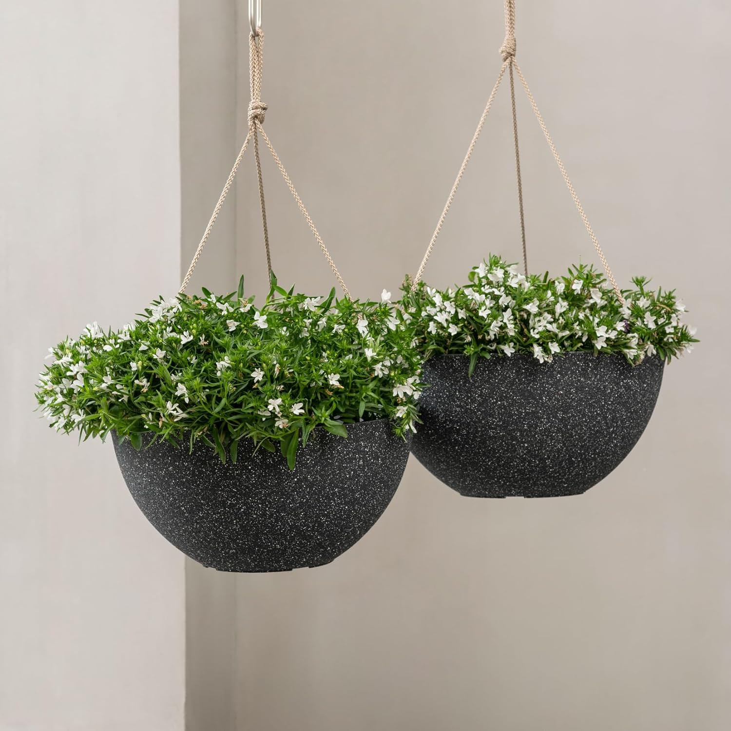 LA JOLIE MUSE Large Hanging Planters for Outdoor Plants - 13 Inch Hanging Basket for Patio Set of... | Amazon (US)