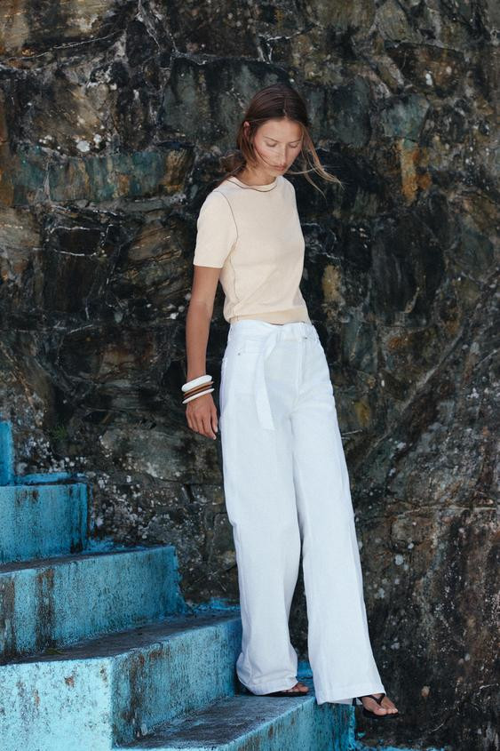 JEANS Z1975 WIDE-LEG HIGH-WAIST WITH BELT | Zara UK