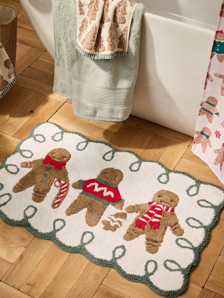 Weihnachtliche Lebkuchen-Badematte aus 100% Baumwolle | Next EU