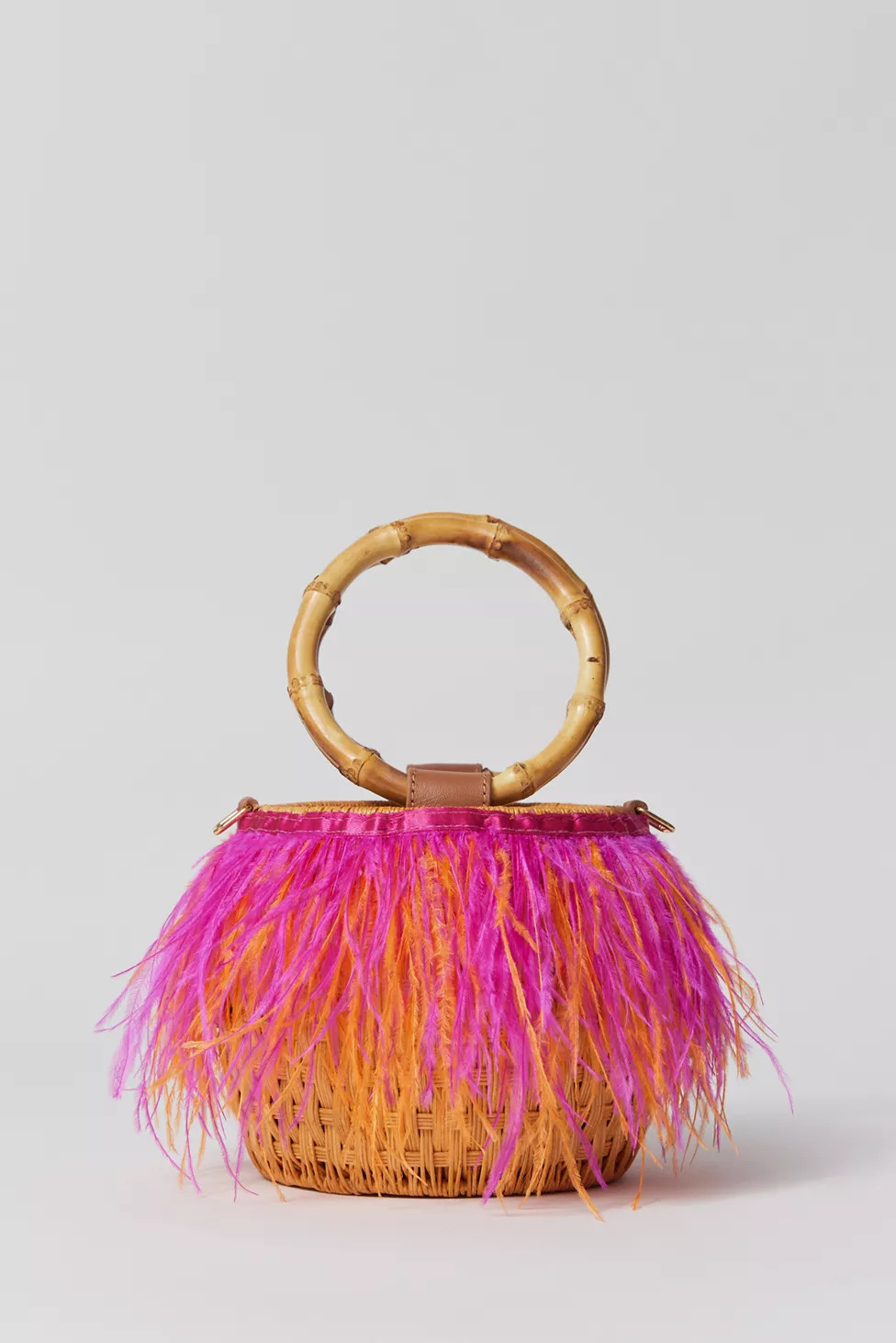 Serpui Kim Feathers Wicker Bag | Urban Outfitters (US and RoW)