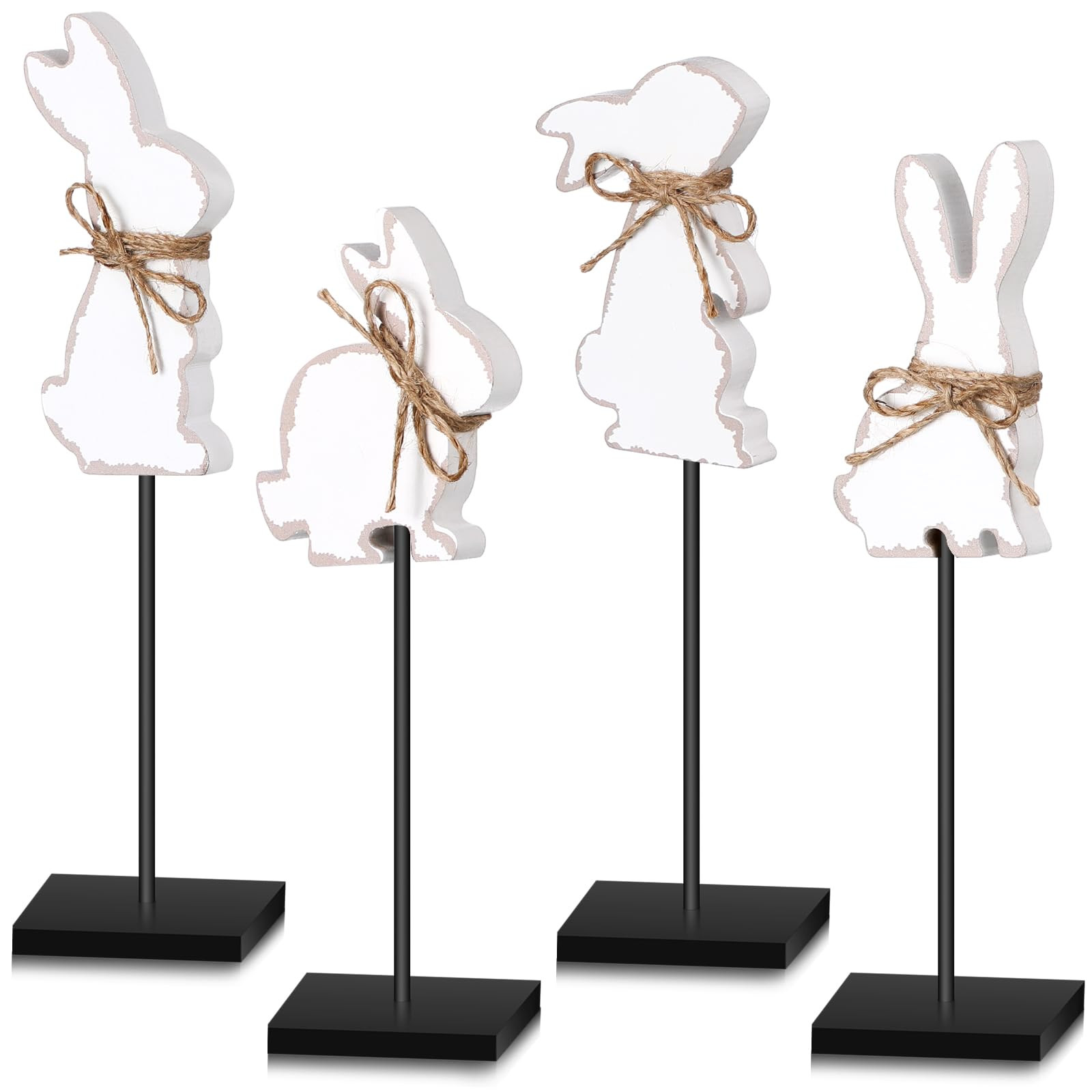 Easter Standing Table Decor Wooden Bunny Egg Rabbit Tabletop Decoration Easter Tall Tiered Tray D... | Amazon (US)