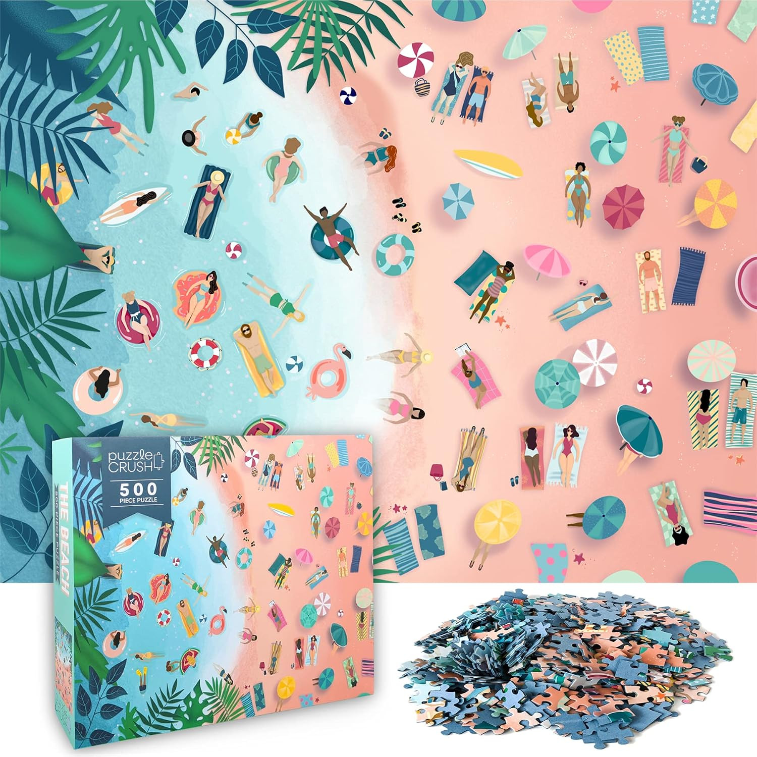 500 Piece Puzzles for Adults - Jigsaw Puzzles 500 Pieces - 500 Piece Puzzle - Day at The Beach - ... | Amazon (US)