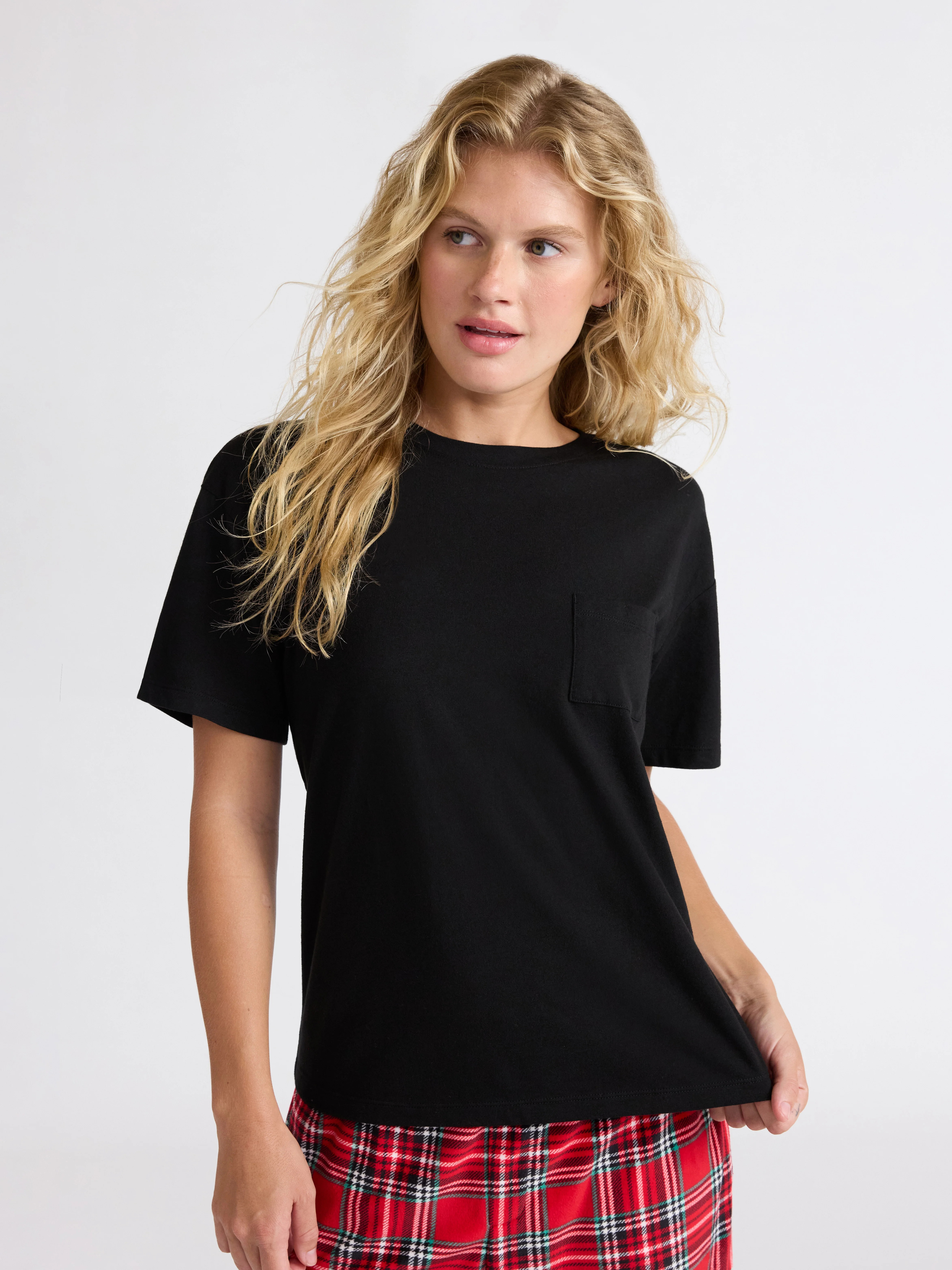 Joyspun Women's Sleep Tee with Short Sleeves, Sizes XS-3X | Walmart (US)