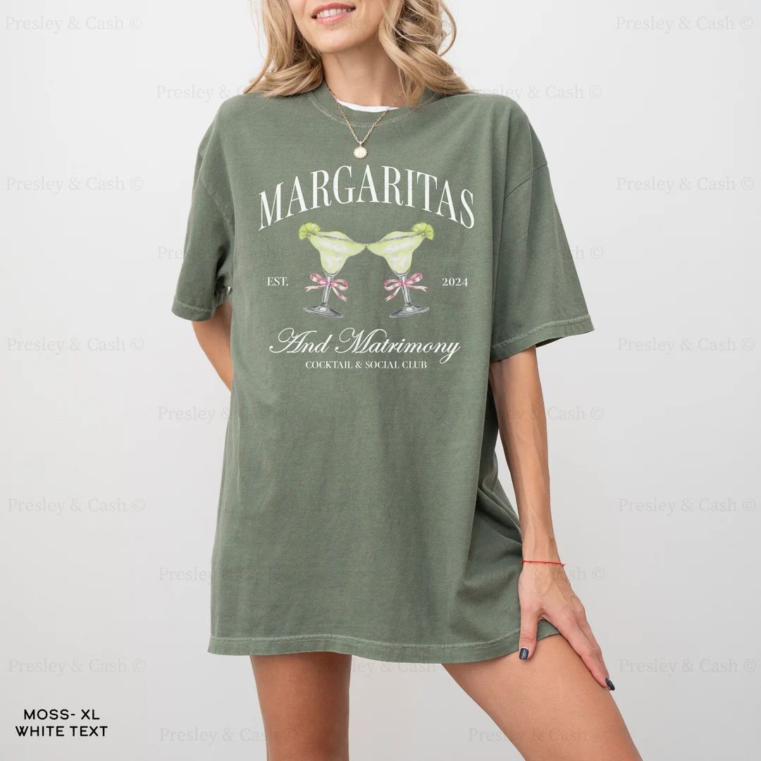 Margaritas and Matrimony Bachelorette Shirts Custom Social Club Shirt Tequila Bachelorette Merch ... | Etsy (US)