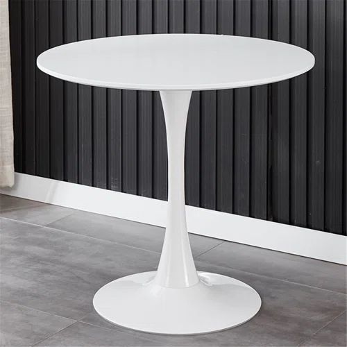 Modern Minimalist Style White Leisure Round Dining Table | Wayfair North America