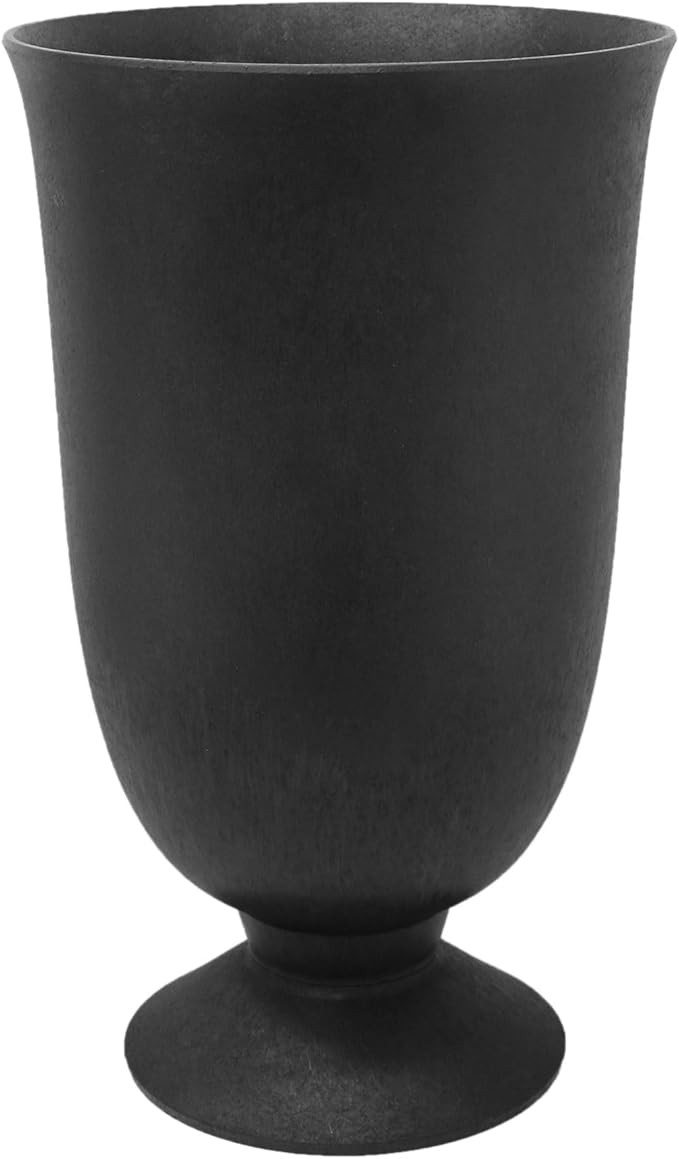 Cadence Indoor Outdoor Self Watering Urn Planter, 14" W x 23" H, Black | Amazon (US)