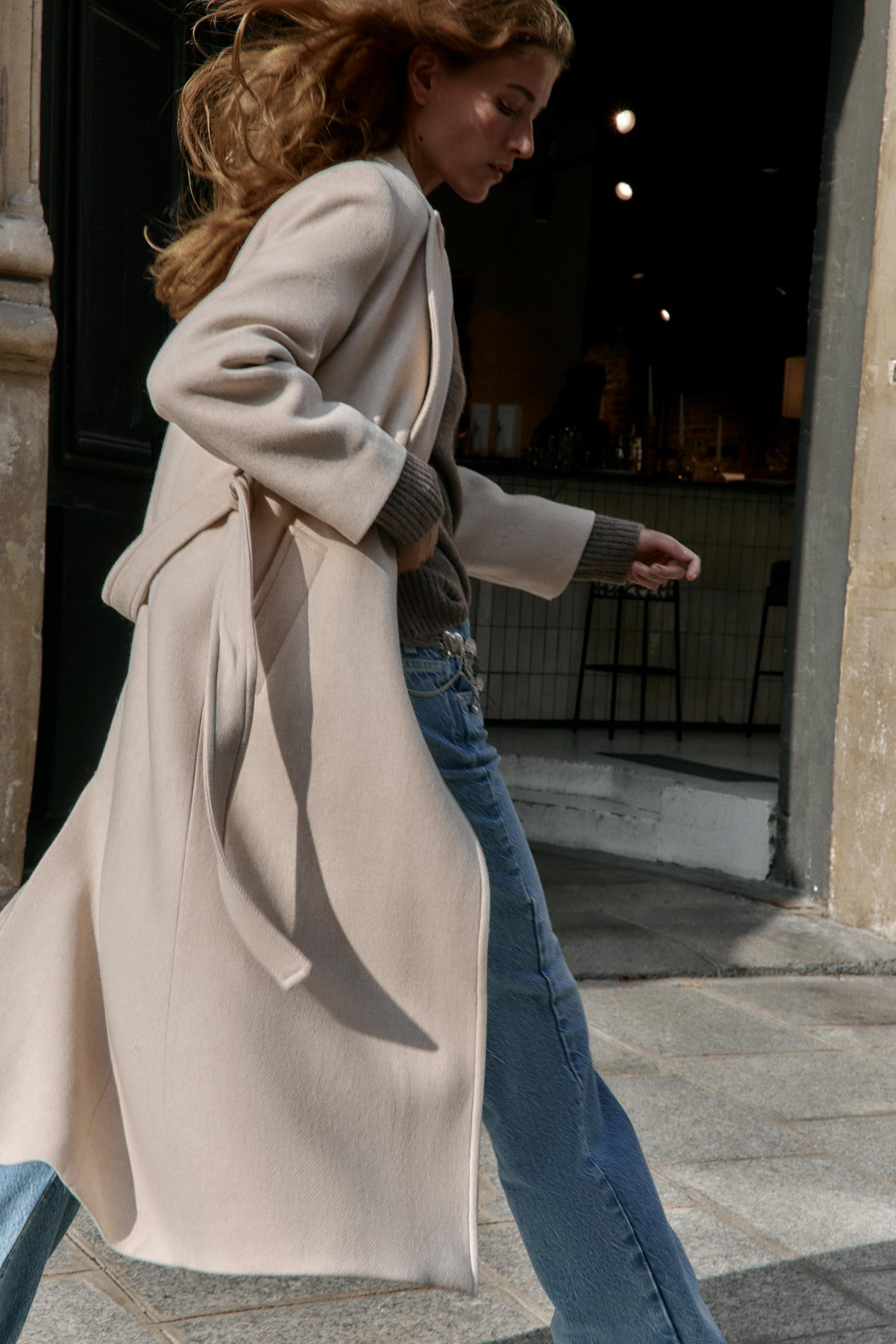 LONG BELTED WOOL COAT | Zara US
