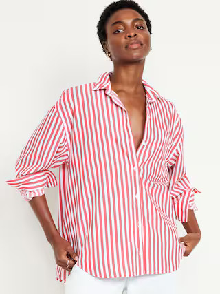Oversized Button-Down Boyfriend Shirt | Old Navy (US)