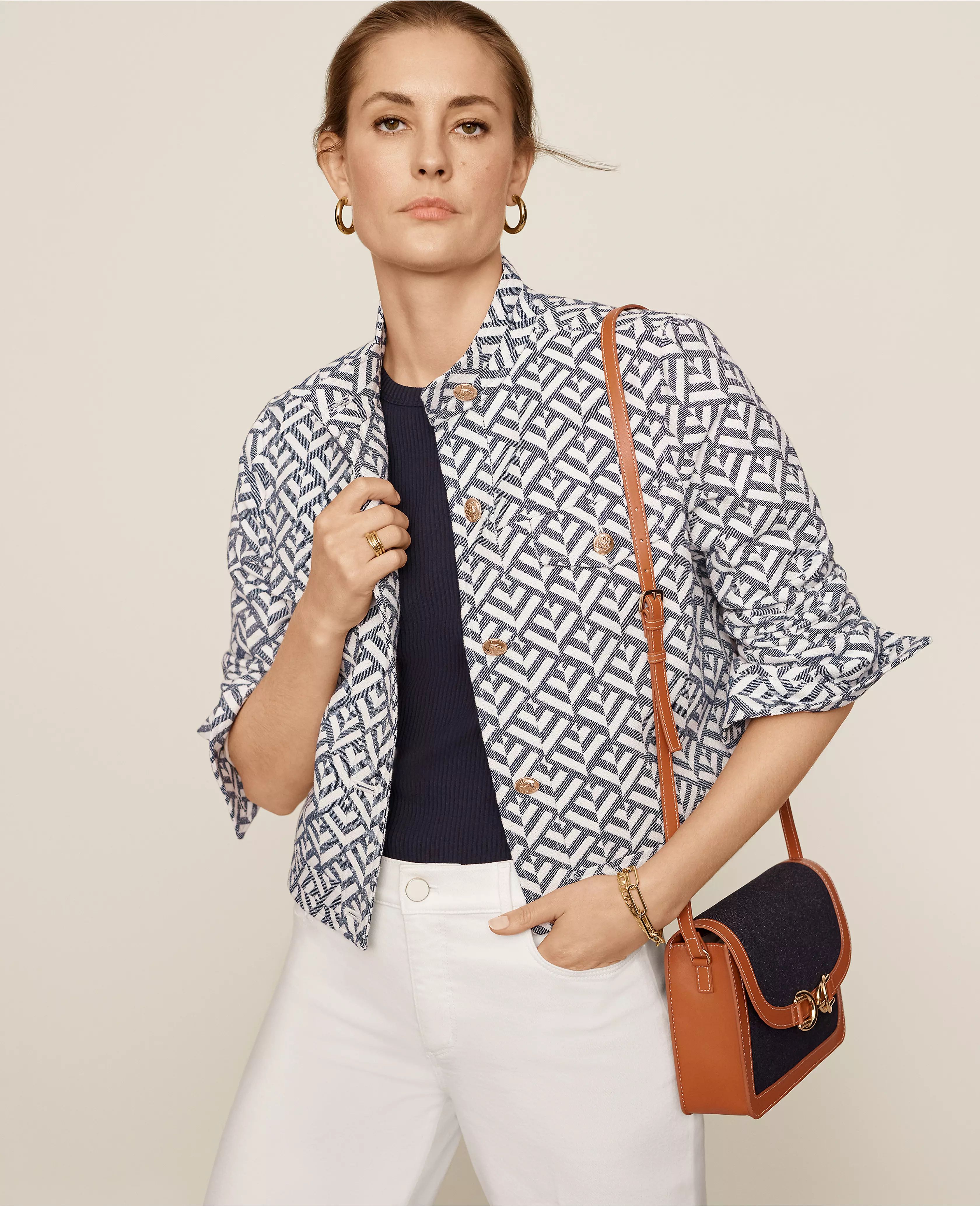 AT Weekend Button Front Jacket | Ann Taylor (US)