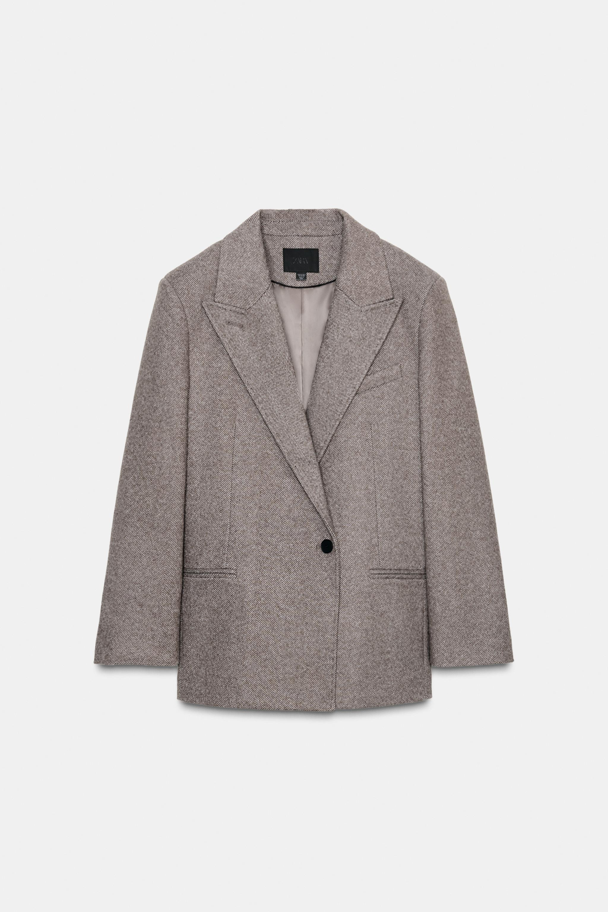 HERRINGBONE BLAZER WITH SHOULDER PADS | Zara Canada
