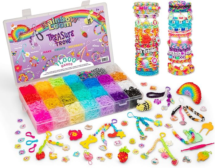 Rainbow Loom Treasure Trove DIY Rubber Band Bracelet Craft Kit, 11,000 Loom Bands | Amazon (US)