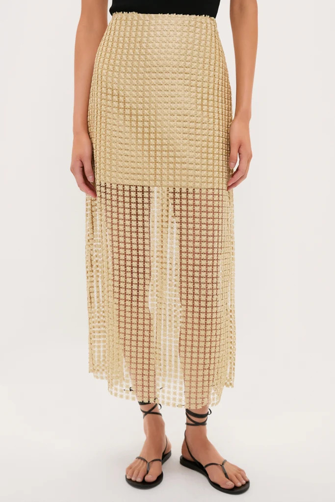 Gold Metallic Star Lace Eve Skirt | Tuckernuck (US)