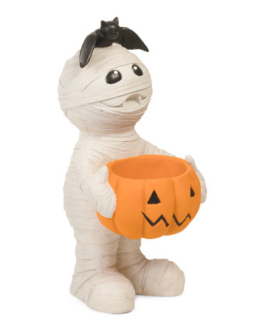 24.5in Outdoor Mummy With Candy Bowl Statue | TJ Maxx