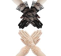 anpiwshjo Lace Gloves, Wedding Gloves, Opera Gloves, Tea Party Gloves for Women, Evening Gloves | Amazon (US)