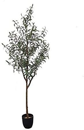 Luvong Collection 6 FT Artificial Olive Tree Fake Tree for Home Decor Indoor, Topiary Silk Tree, | Amazon (US)