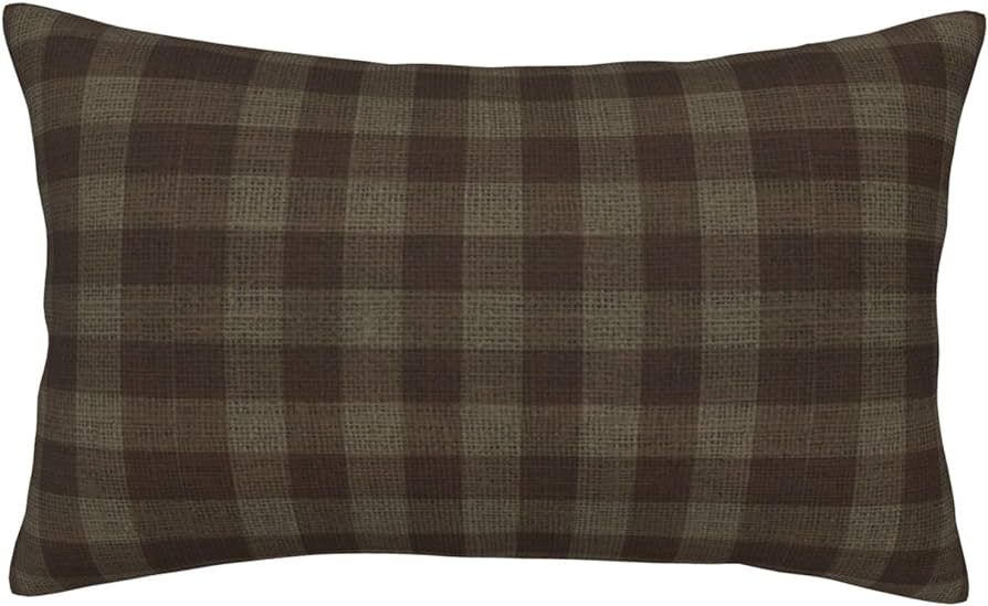 Brown and Beige Checkerboard Plaid Christmas Burlap Cloth Funny Throw Pillow Covers 20"X30" Soft ... | Amazon (US)