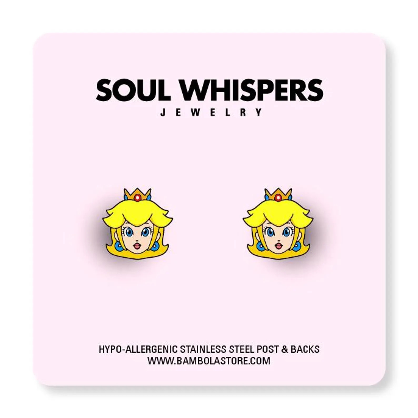 Princess peach earrings / kawaii / mario bros earrings / kids earrings / cartoon / girls/ studs/ ... | Etsy (Global)