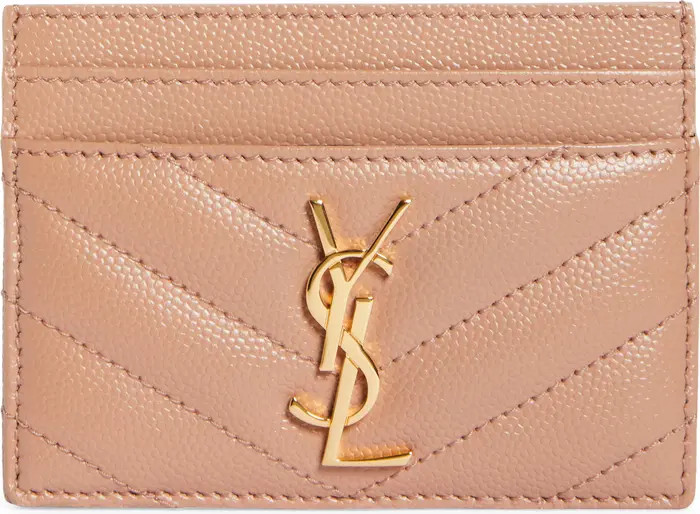 Monogram Quilted Leather Credit Card Case | Nordstrom