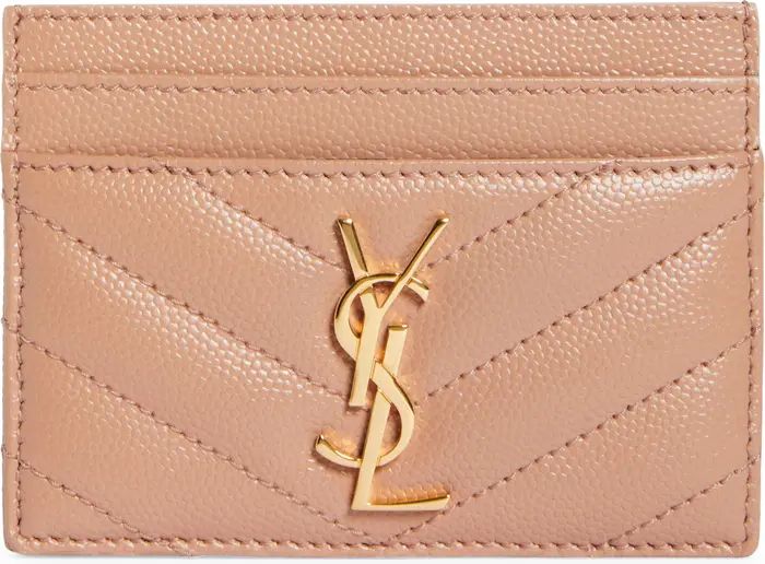 Saint Laurent Monogram Quilted Leather Credit Card Case | Nordstrom | Nordstrom