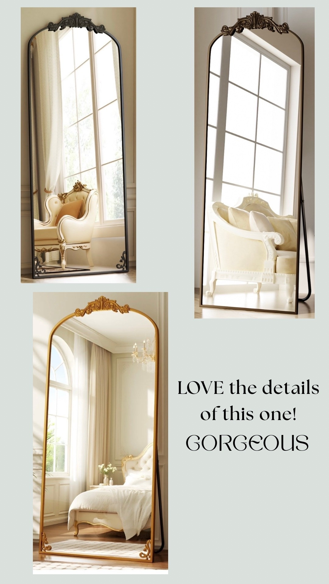 Loving the detail of this mirror!! So beautiful! On major sale right now!

Mirror | holiday sale | Walmart | full length mirror | gold | black | antique bronze

#LTKHome #LTKSaleAlert #LTKGiftGuide