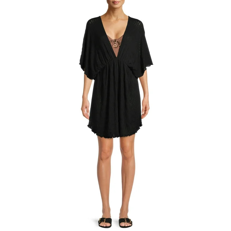 Time and Tru Women's Plus Size Cinch Waist Dress Cover Up | Walmart (US)