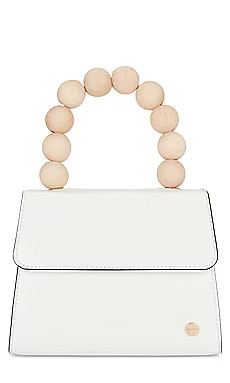 olga berg Caylee Wood Bead Handle Bag in White from Revolve.com | Revolve Clothing (Global)