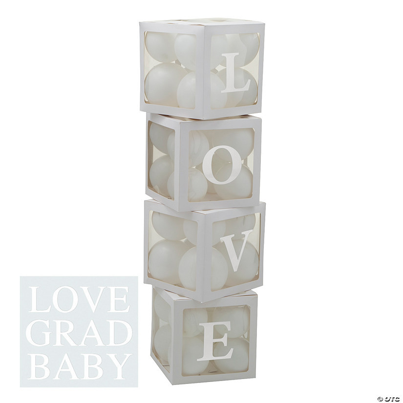 White Balloon Block Boxes Kit - 87 Pc. | Oriental Trading Company