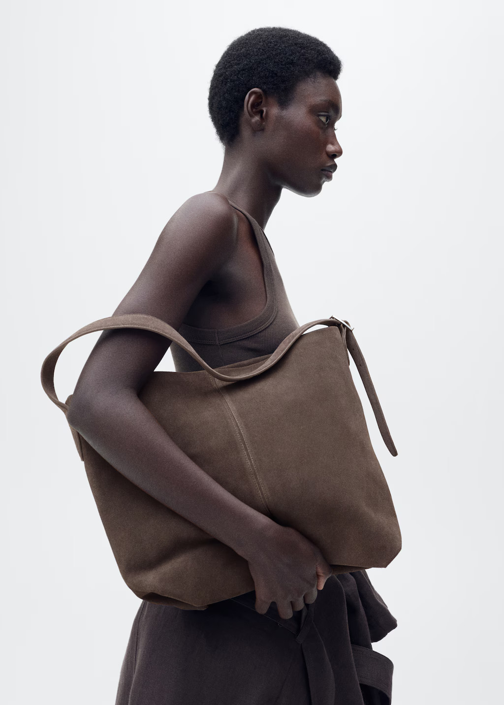 Suede shopper bag - Women | MANGO USA | Mango (US/MX/AU)