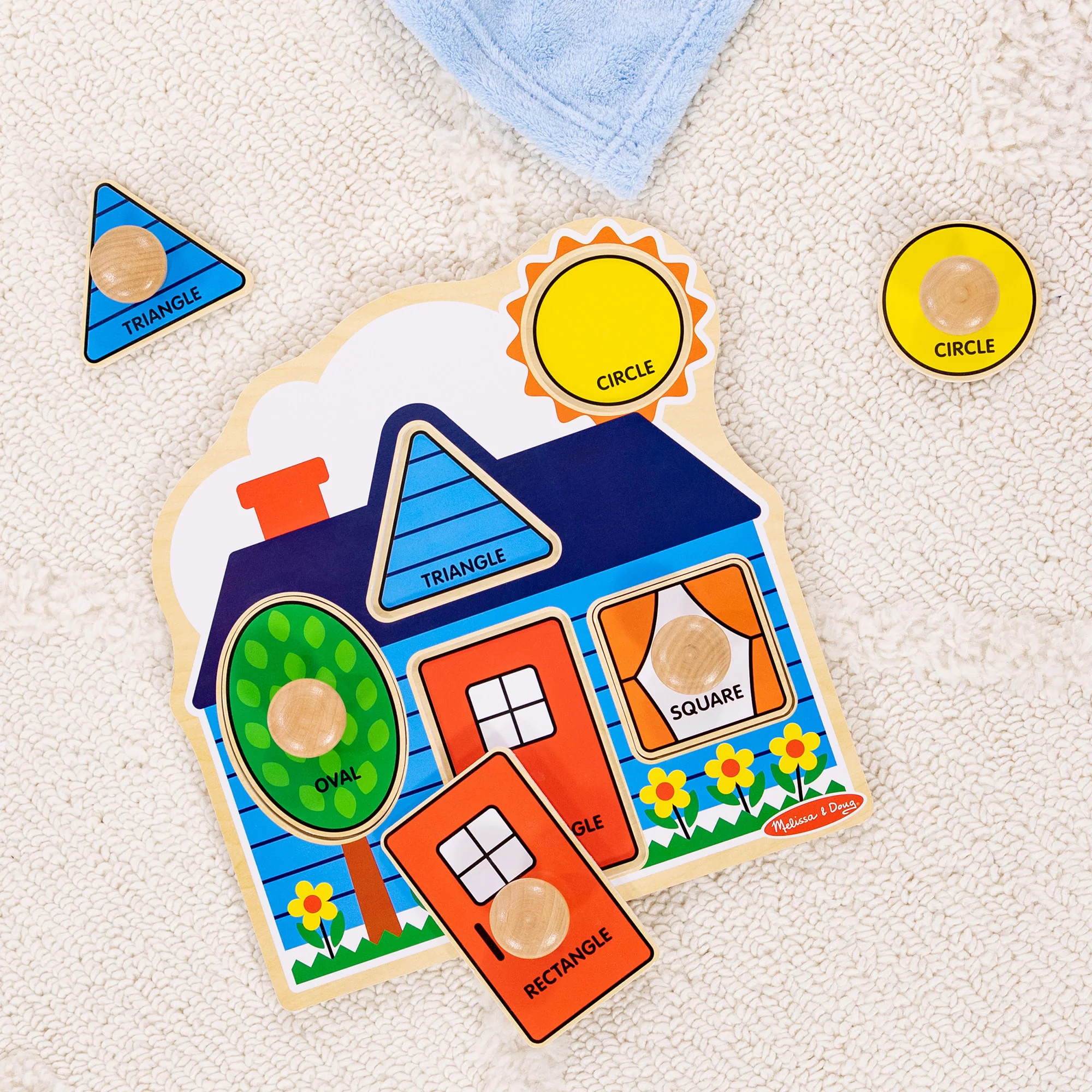 First Shapes Jumbo Peg Puzzle - 5 Pieces | Melissa and Doug
