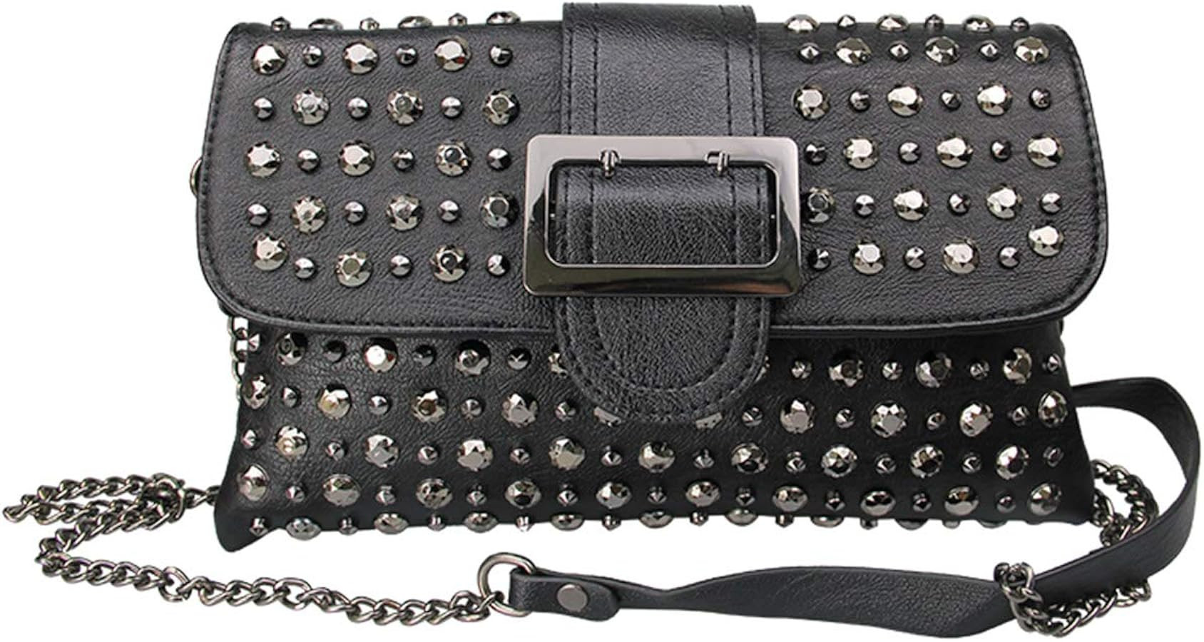 Women Ladies Punk Rivet Purse Satchel PU Leather Shoulder Crossbody Top-handle Bag Tote Handbag B... | Amazon (US)
