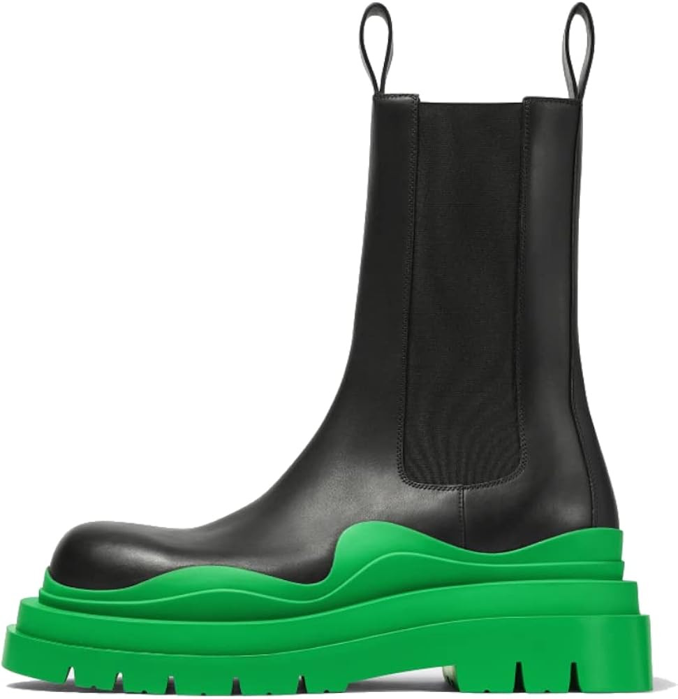 Women's Chelsea Ankle Boots Slip On Mid Calf Chunky Platform Comfortable Pull-on Booties | Amazon (US)