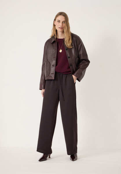 Tamar Satin Straight Ankle Grazer Trousers | Hush UK