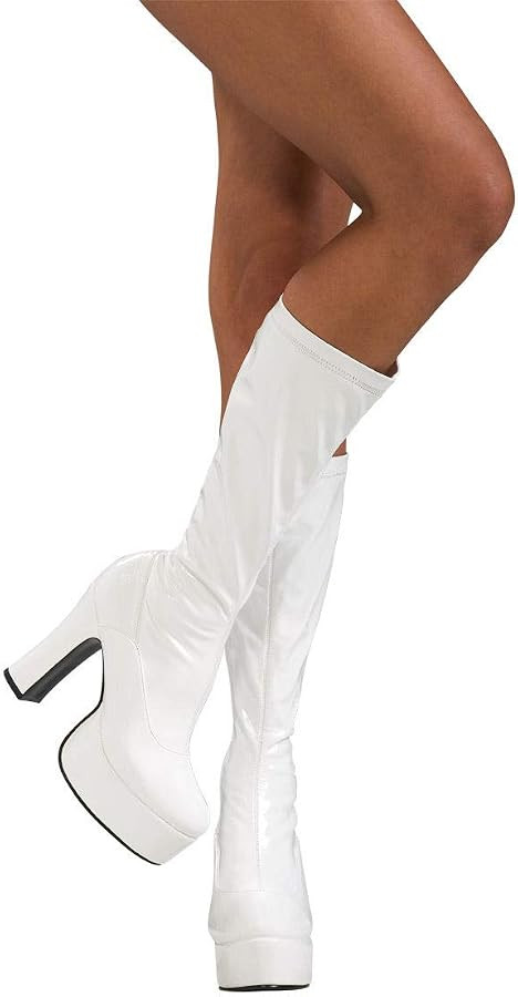 Secret Wishes High Heel Platform Costume Boots, White | Amazon (US)