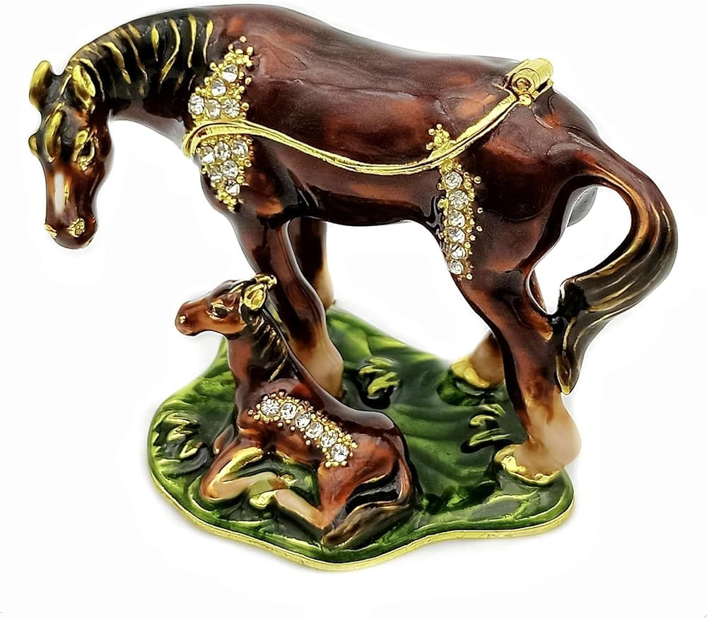 JWT Astyle Thoroughbred Horse Hinged Trinket Boxes with Crystals.Collectible Animal Jewelry Box .... | Amazon (US)