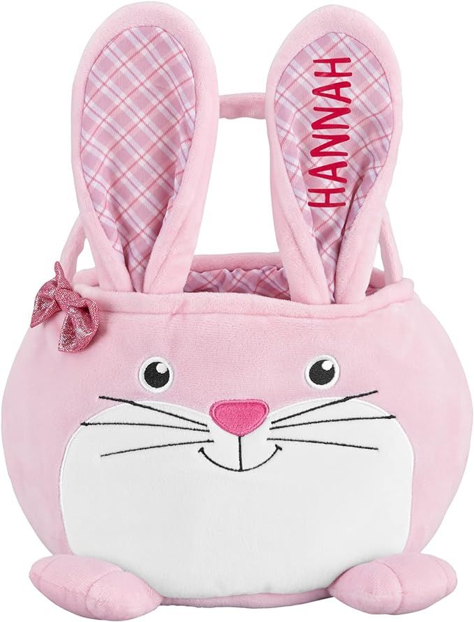 Let's Make Memories Personalized Furry Critter Easter Basket for Kids - Pink Bunny | Amazon (US)