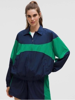 Lululemon Nylon Collared Jacket *Retro Remix Set Club Blue / Raceway Green | eBay US