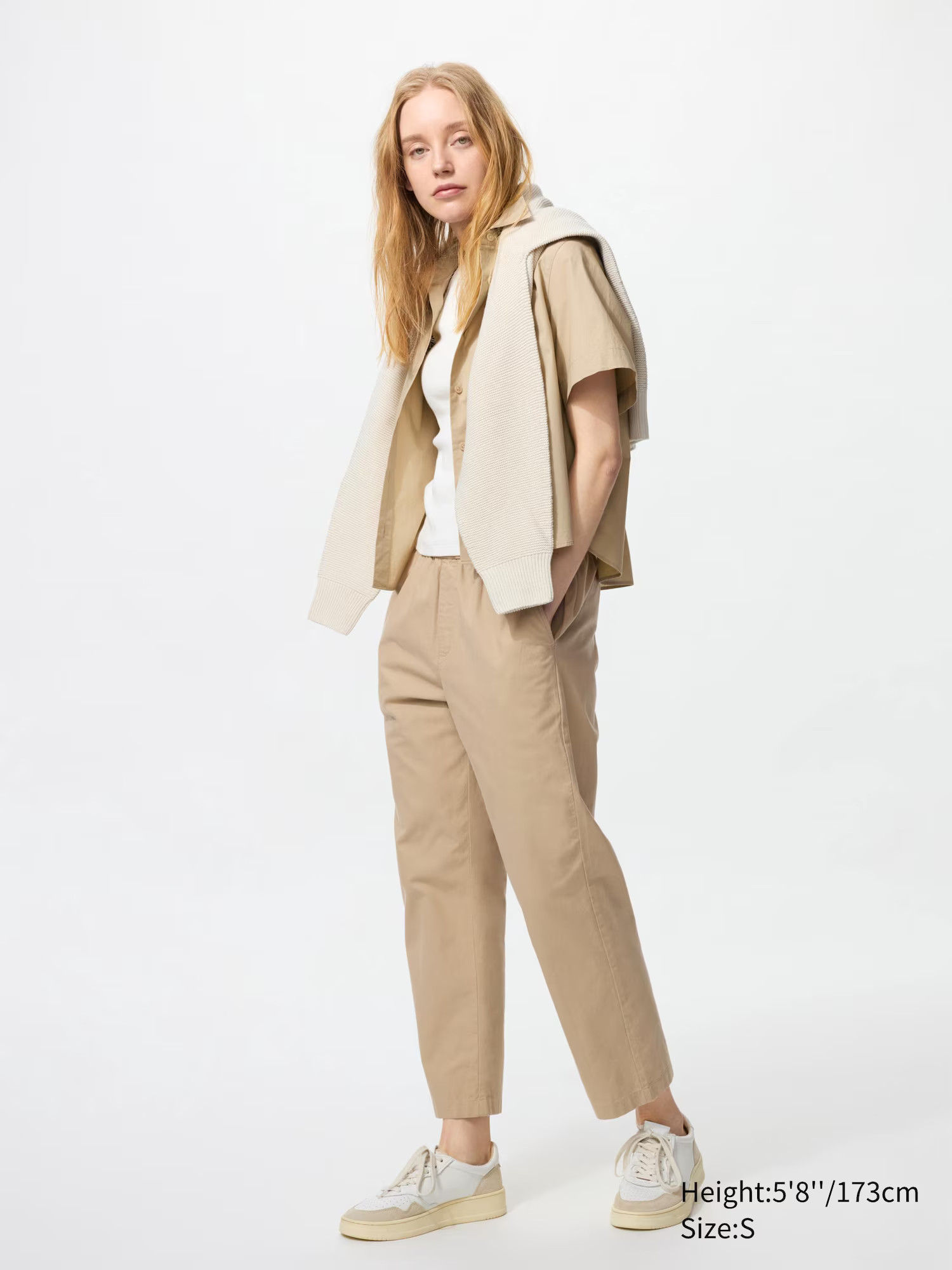 Cotton Relaxed Ankle Trousers | UNIQLO (UK)