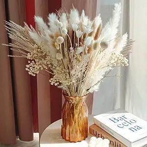 Total 104 pcs /11 Various Dried Pampas Grass Décor, White Pompous Grass, Bunny Tails Dried Flowe... | Amazon (US)