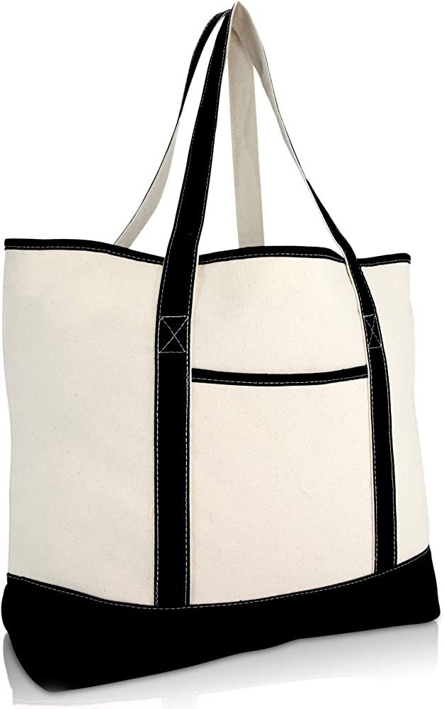 22" Open Top Heavy Duty Deluxe Tote Bag with Outer Pocket | Amazon (US)