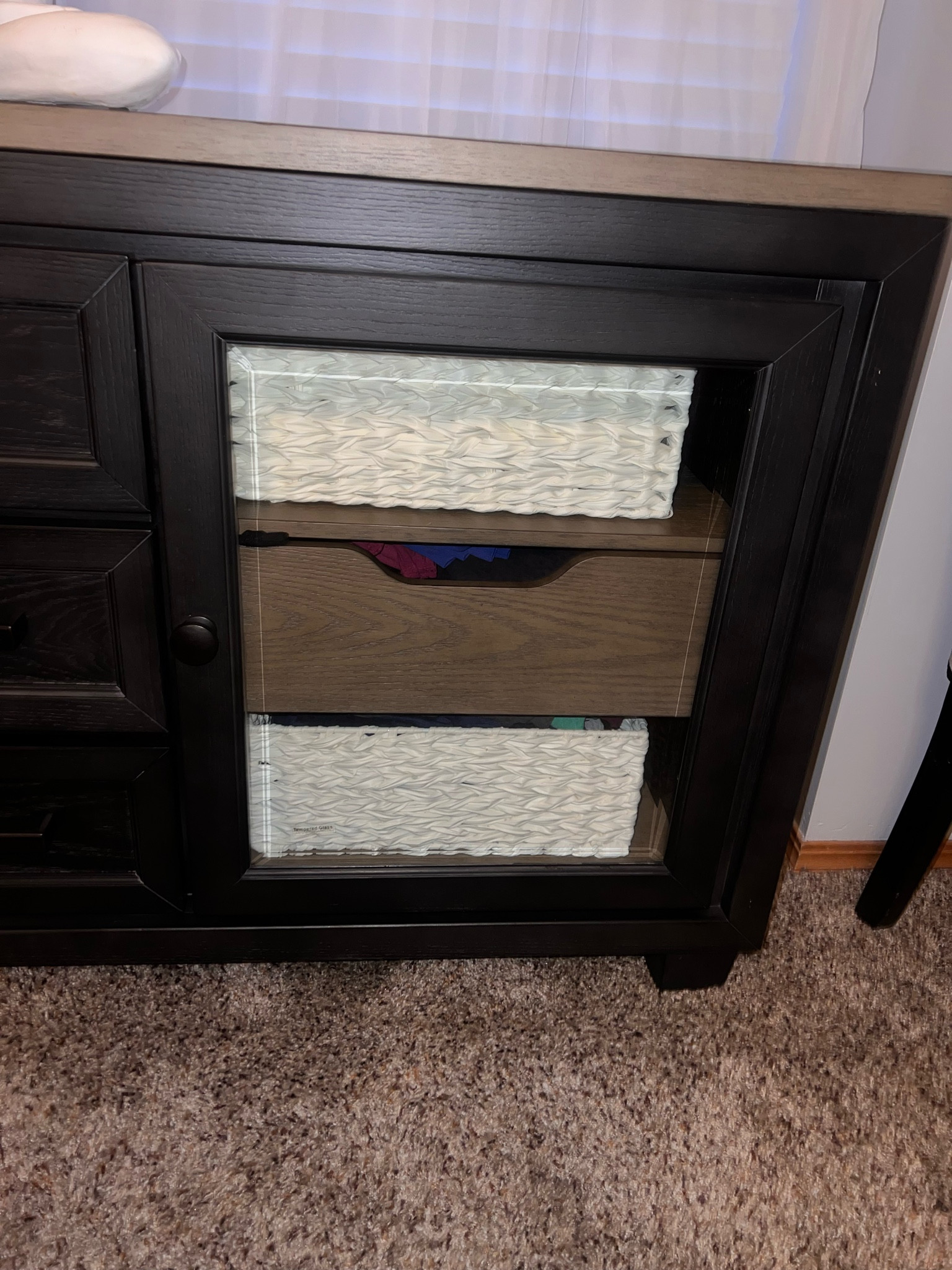 I used white baskets for the shelves that have no drawers. I love the way this looks. 

#LTKhome #LTKstyletip #LTKbeauty