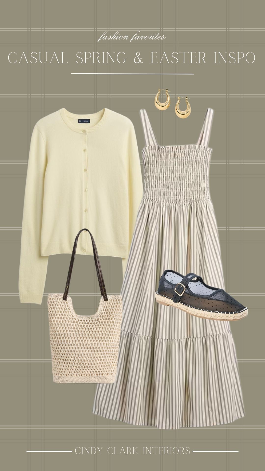 The cutest casual spring look or Easter look for the season! This striped dress is transitional and absolutely beautiful. I love the pop of yellow paired over top as well. These espadrilles are perfect for elevating any outfit while remaining comfortable! 

#LTKootd #LTKgrwm
